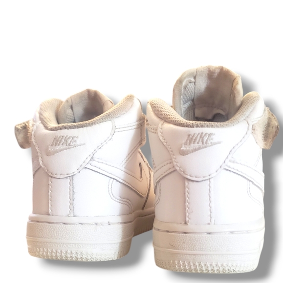 Nike Air Force 1 Mid Kids Shoe Size 9c White Training Sneaker Pre-owned - Picture 3 of 7